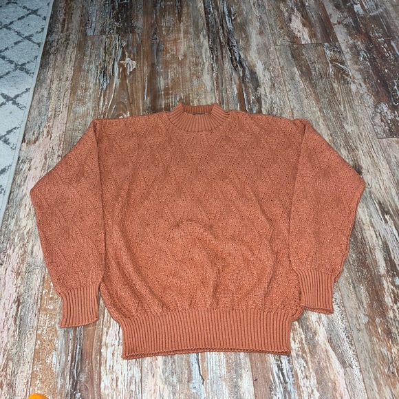 Sweaters - Woman’s Keneth Too Orange Cable Knit Sweater Size XL